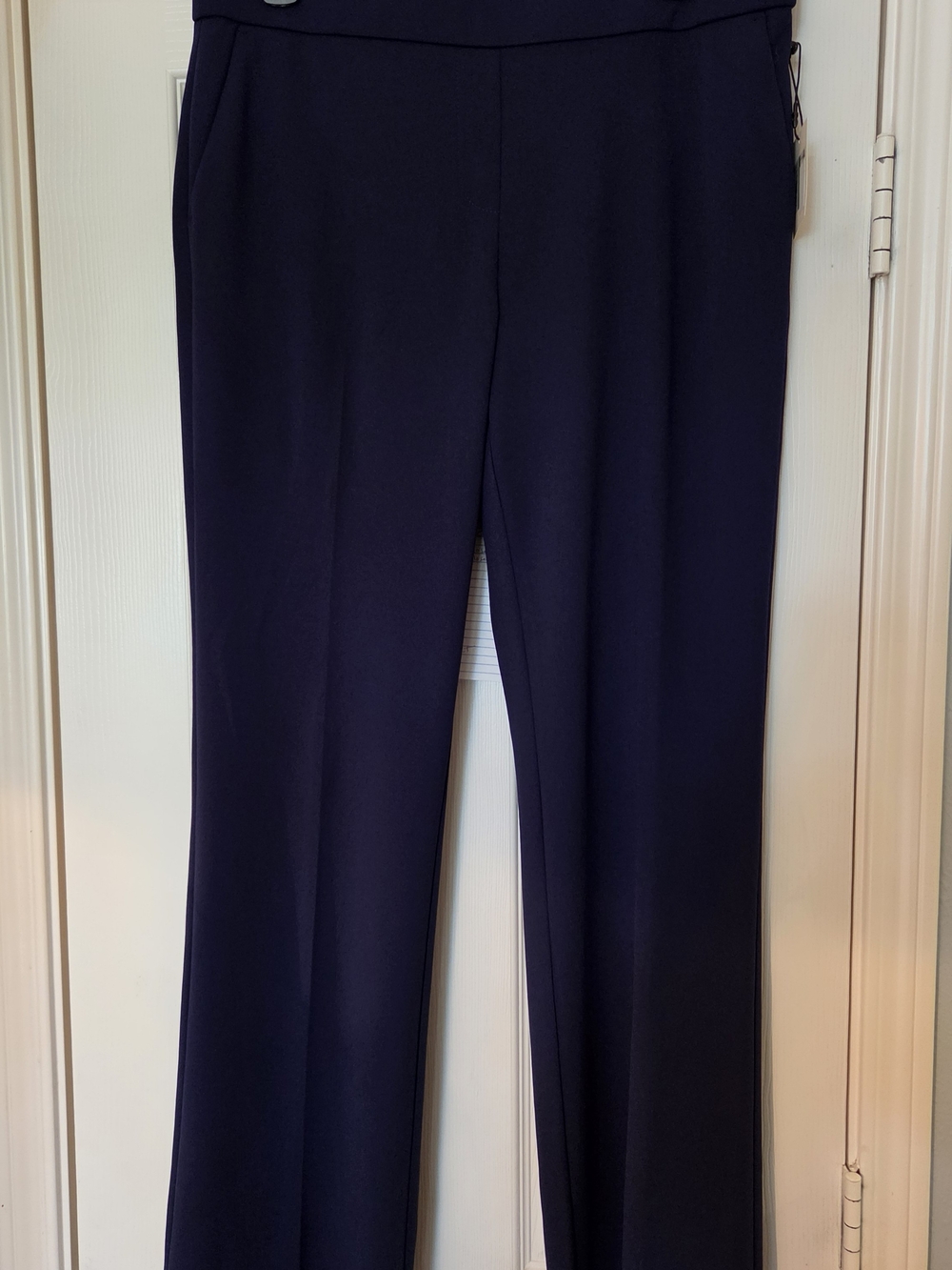 Anne Klein Pull-On Slash Pocket Trouser Pants Blue Petite Large